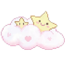 star sleeping on a cloud